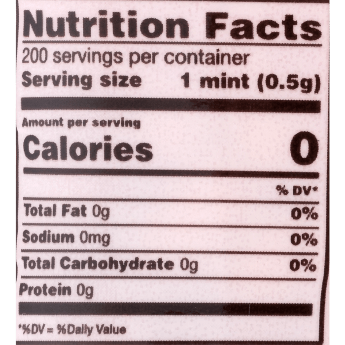 Tic tac nutrition facts