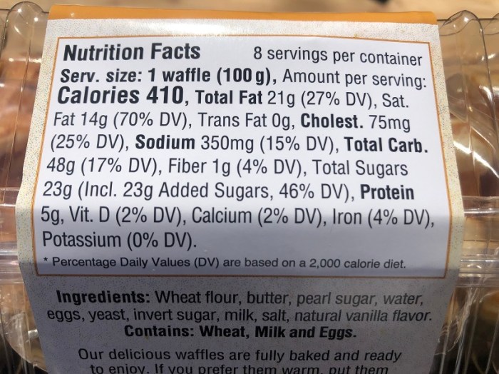 Nutrition facts waffle waffles gluten label belgian food pancake malted chocolate heartland vanilla flavor milk equipment mix besto strawberry cookie