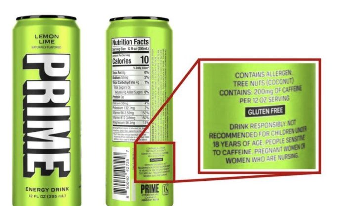 Prime drink nutrition facts