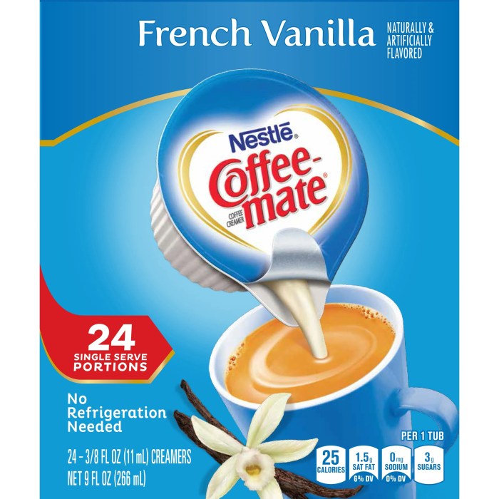 Coffee mate vanilla french nutrition creamer facts nestle