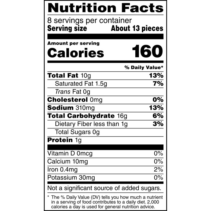 Cheetos puffs nutrition facts