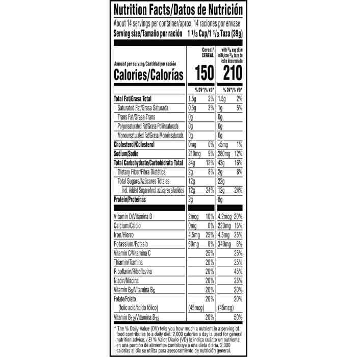 Fruit loops nutrition facts